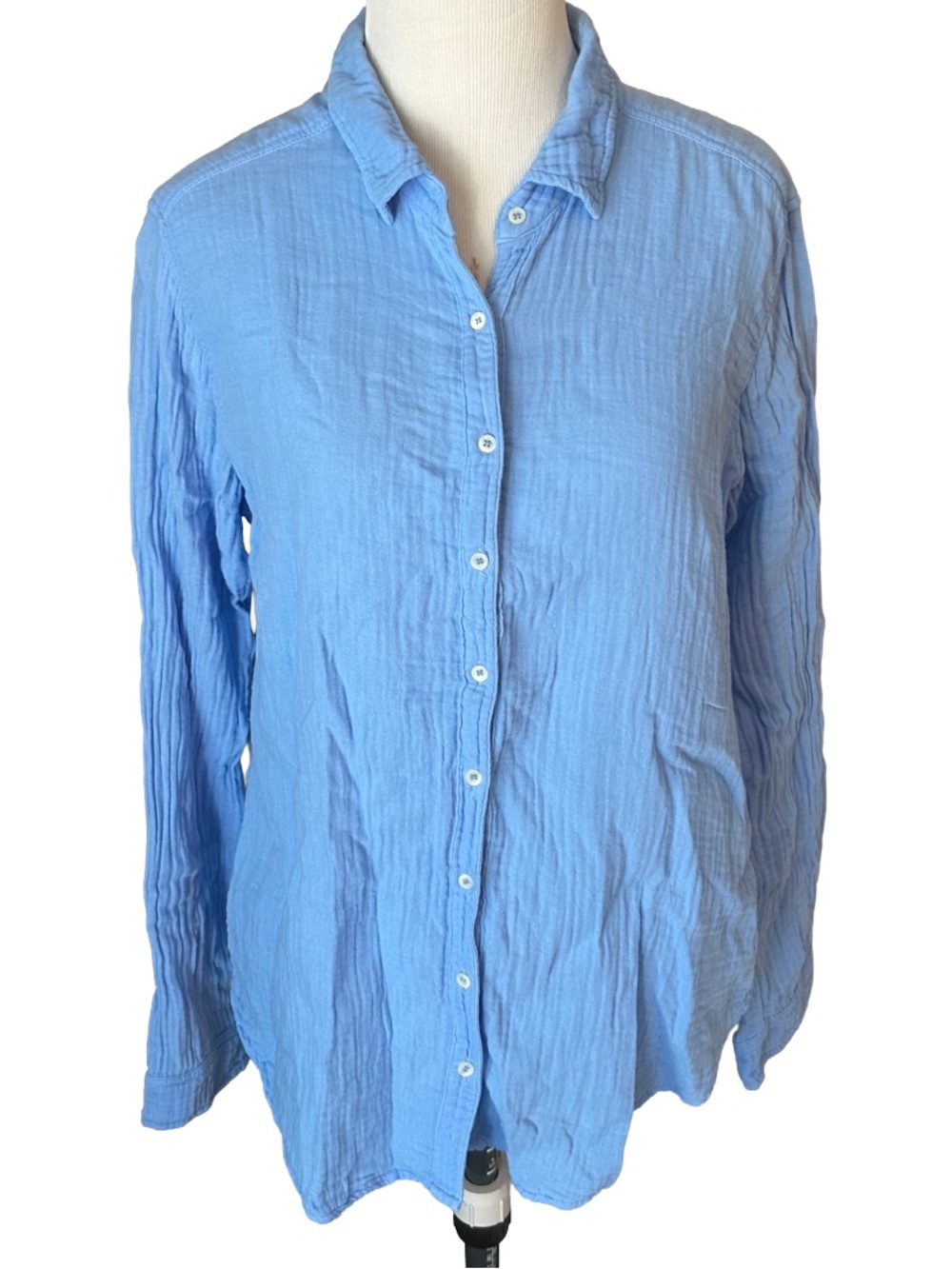 Xirena baby Blue gauze long sleeve button down shirt